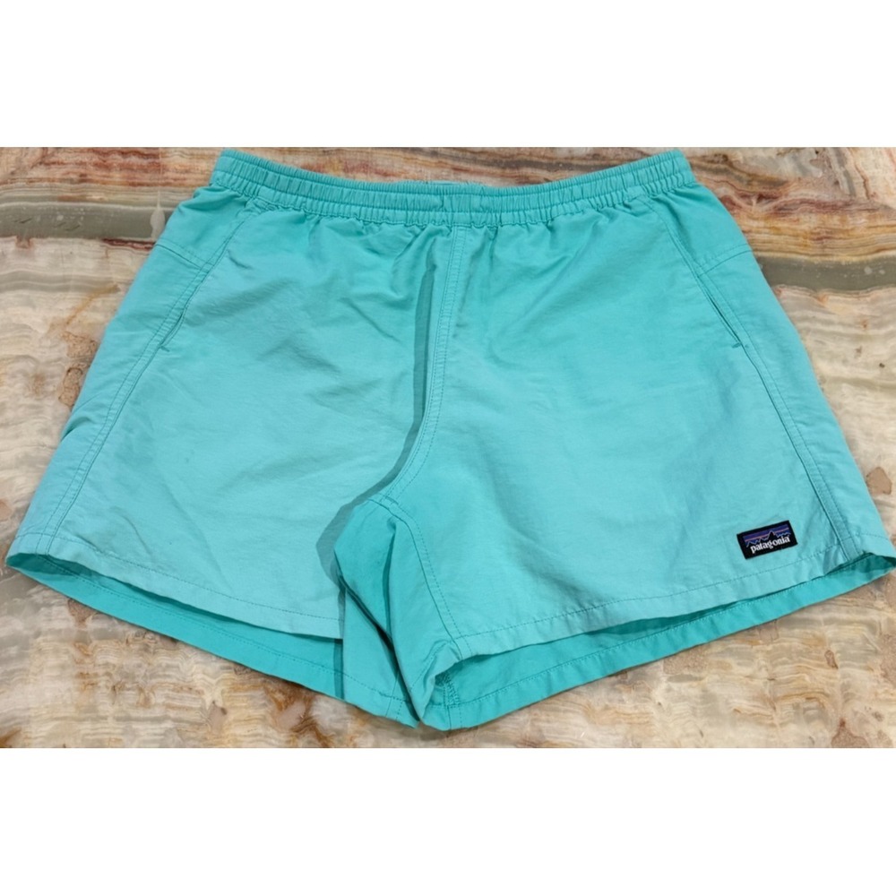 Patagonia Mens Baggies 4.5" Shorts Aqua Blue Outdoor Elastic Waist Drawstring S
